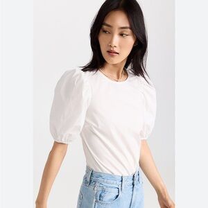 Zara White Puff Sleeve Top